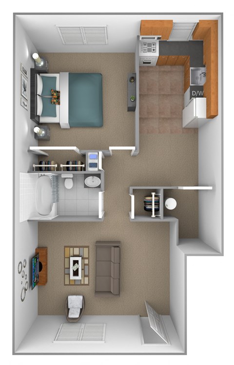 1 bedroom 1 bathroom first floor townhome at Orchards at Severn
